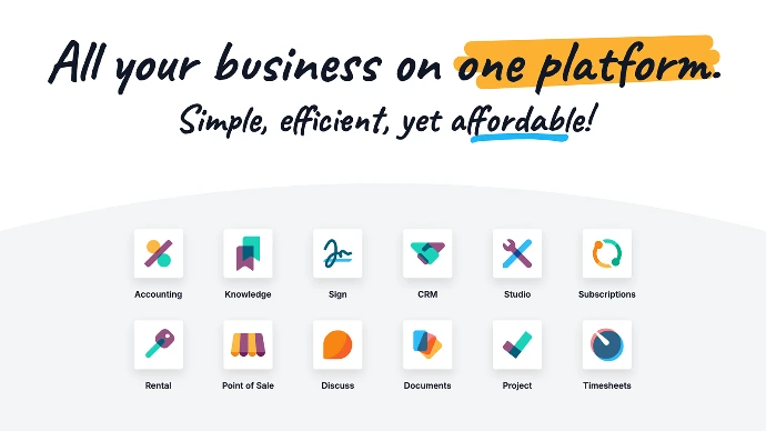 Interface Odoo ERP pour entreprise