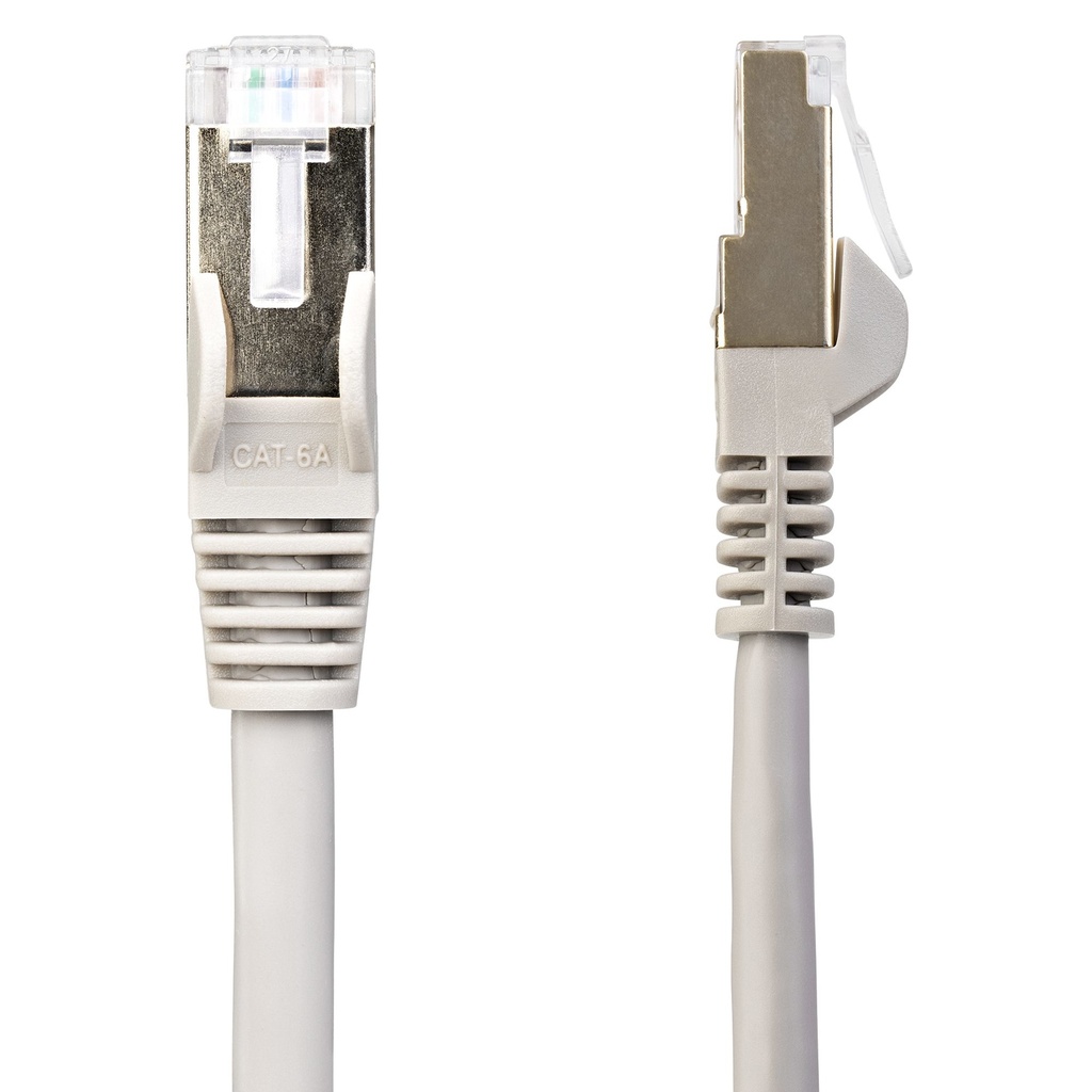 StarTech.com 1.5m CAT6A Ethernet Cable, 10 Gigabit Shielded Snagless RJ45 100W PoE Patch Cord, CAT 6A 10GbE STP Network Cable w/Strain Relief, Grey, Fluke Tested/UL Certified Wiring/TIA