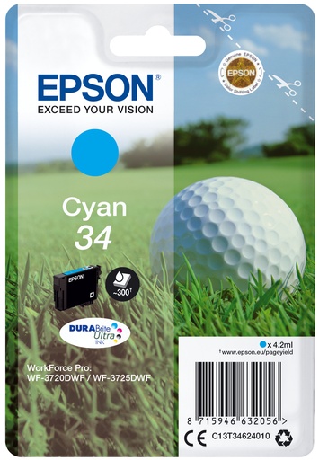 Epson 34 - 4.2 ml - cyan - originale
