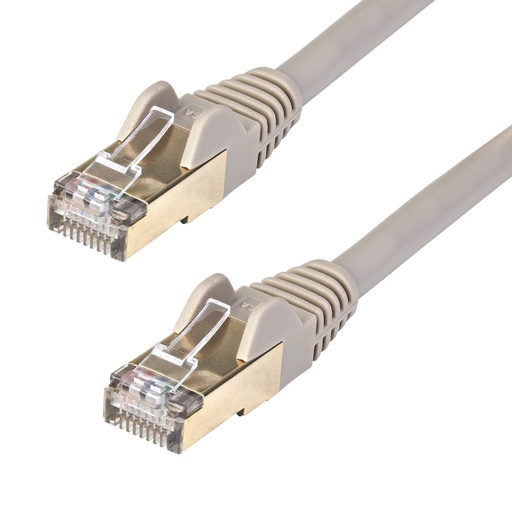 StarTech.com 1.5m CAT6A Ethernet Cable, 10 Gigabit Shielded Snagless RJ45 100W PoE Patch Cord, CAT 6A 10GbE STP Network Cable w/Strain Relief, Grey, Fluke Tested/UL Certified Wiring/TIA